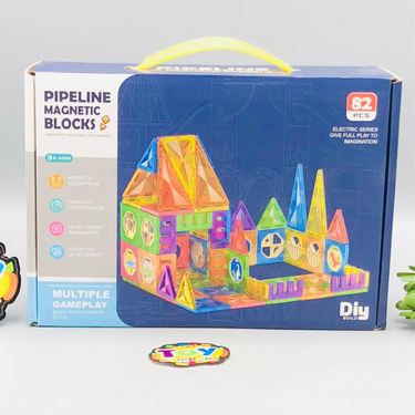 82Pcs Pipeline Magnetic Building Blocks Set